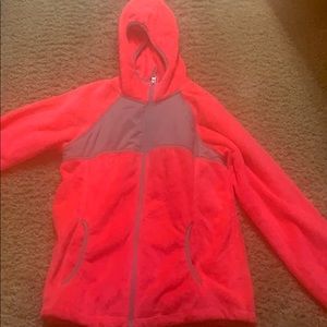 Pink fleece free country jacket girls size 10/12